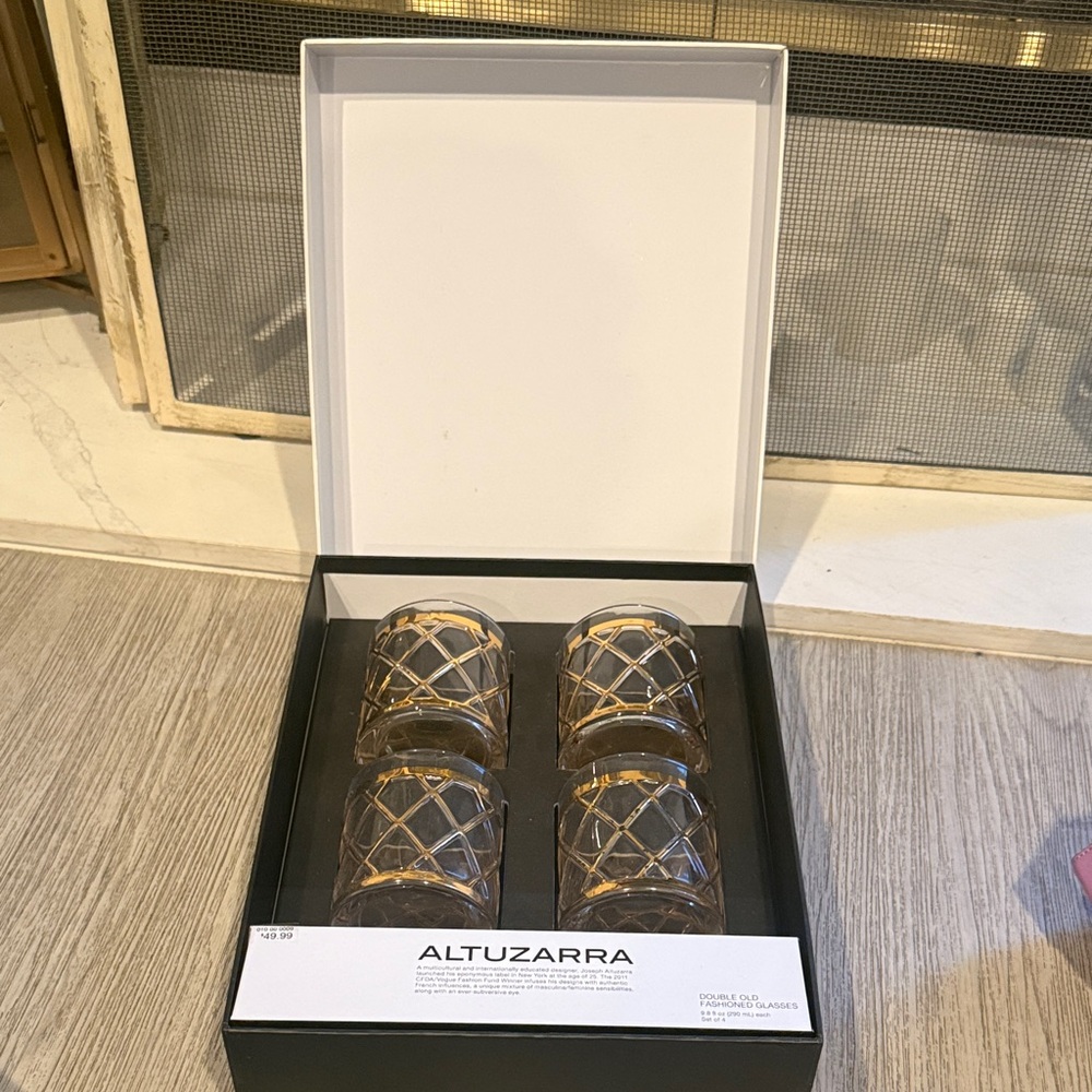4 Altuzarra Gold Lattice Glassware Set
